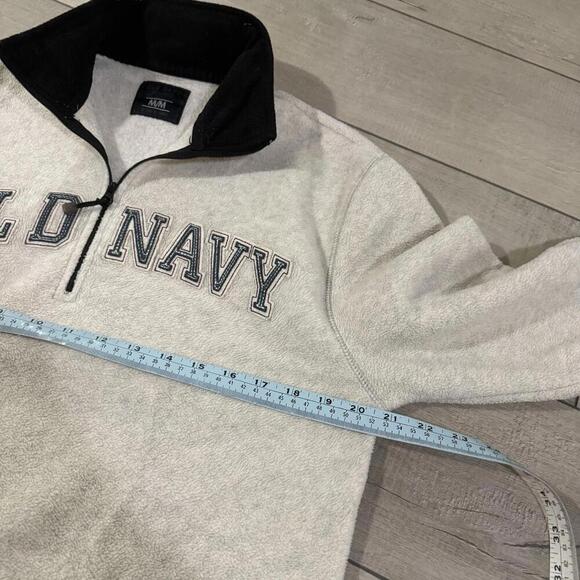 Old Navy Y2K Classic Fleece Quarter Zip Pullover Black Trim Size M Vintage Skate - Picture 7 of 8